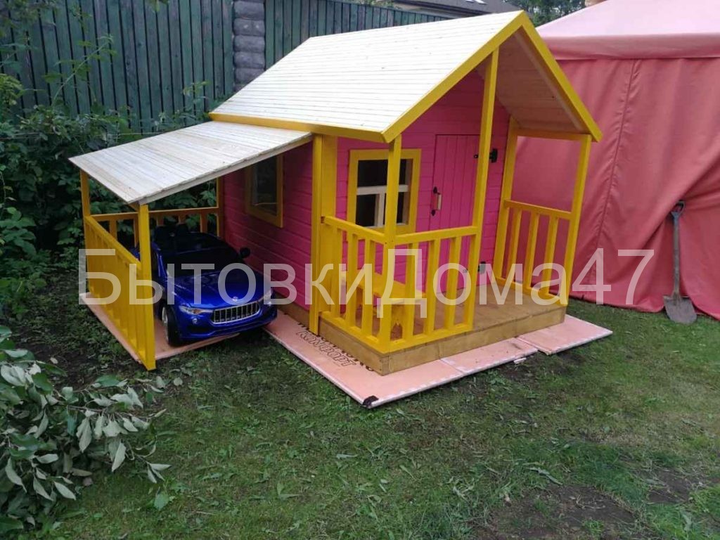 детский домик с гаражом