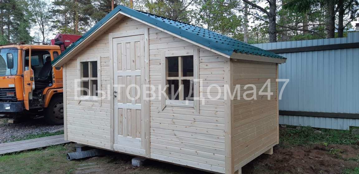 бытовка для дачи с двускатной крышей